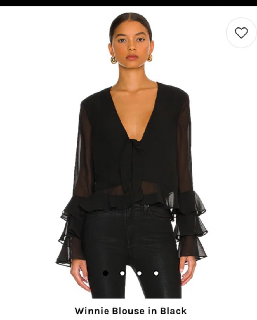 Tularosa Black Ruffle Sheer Top - Image 1