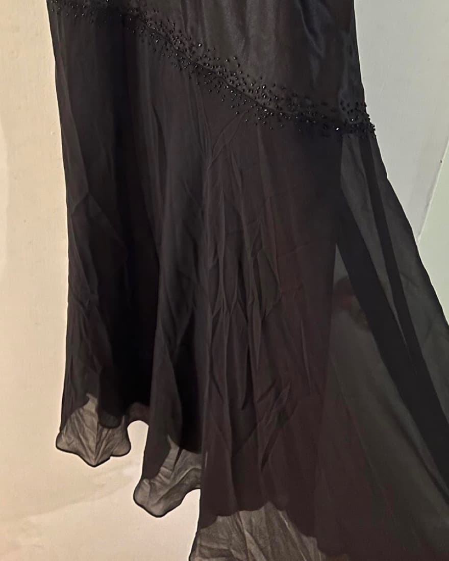 Silk Black Tulle Dress - Image 3