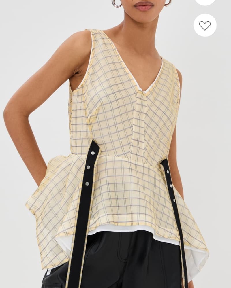 3.1 Phillip Lim Plaid Organza Top - Image 2