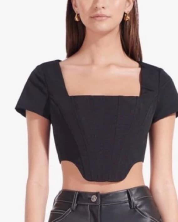 Chic Black Crop Top - Image 1
