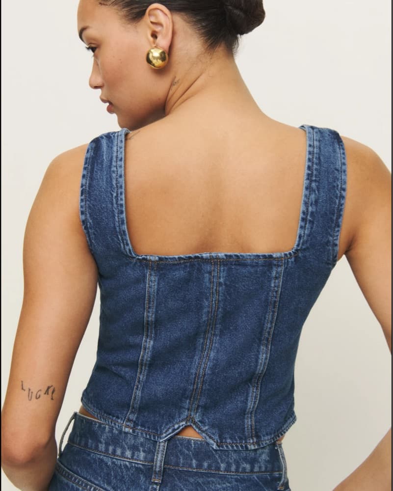 Reformation Bo Denim Top - Image 3