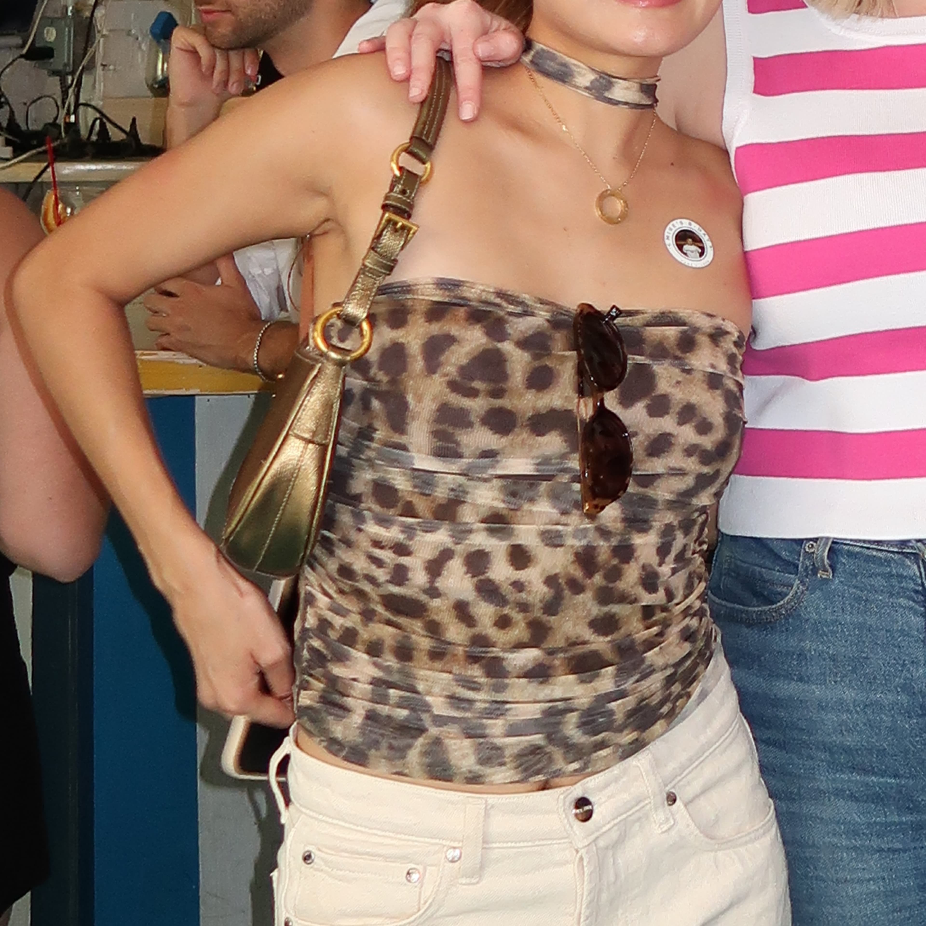 Leopard Neck Detail Top - Image 1