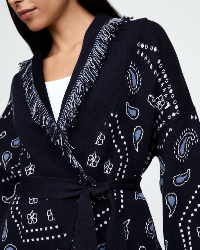 Gap Fringe Shawl Cardigan Blue XS/S - Image 2