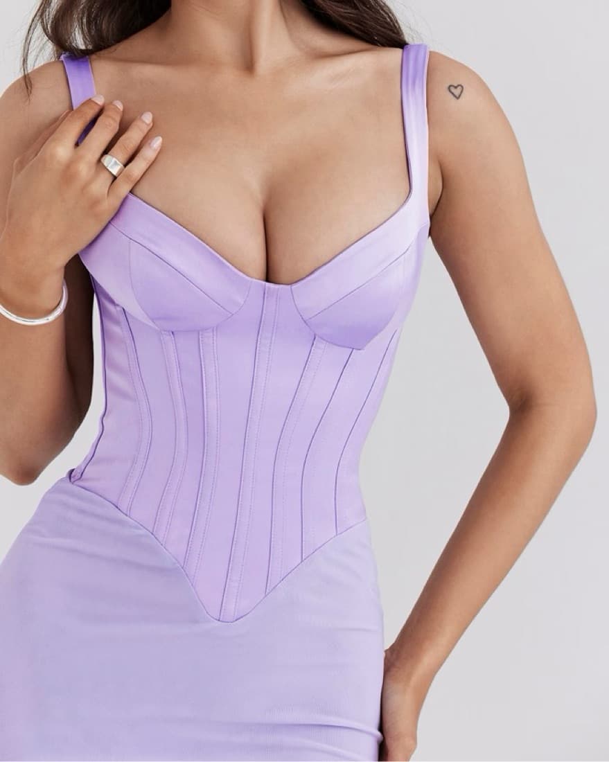 House of CB Breeze Orchid Satin Corset M - Image 2