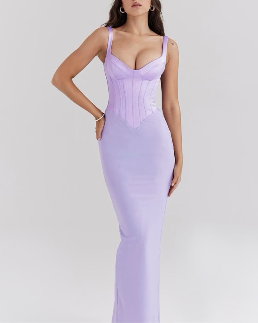 House of CB Breeze Orchid Satin Corset M - Image 1