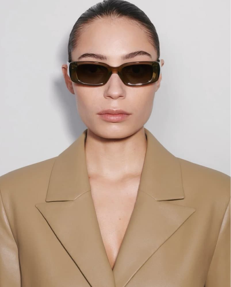 Olive Green Oval/Rectangular Sunglasses - Image 3