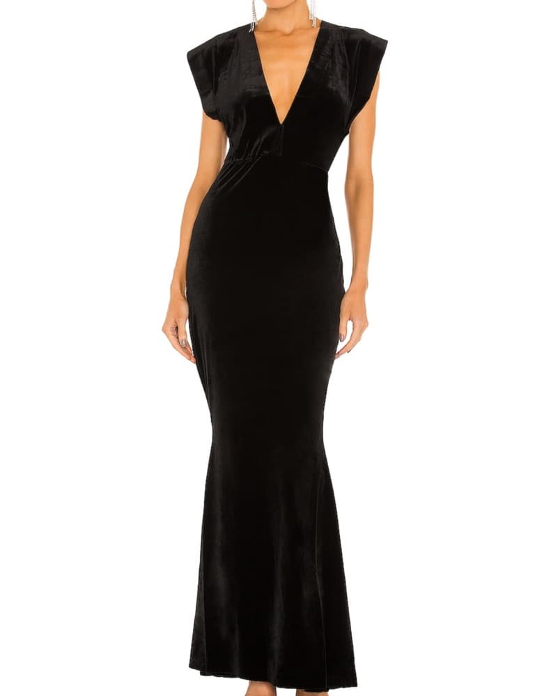 Norma Kamali V neck fishtail dress - Image 1