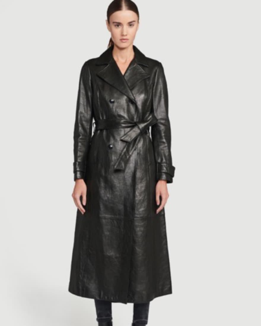 Frame Black Leather Trench Coat - Image 1