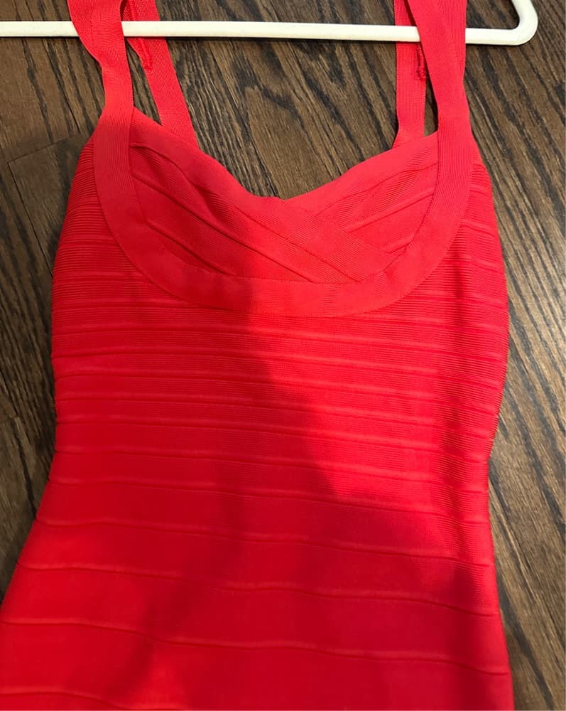 Vibrant Red Bandage Dress - Image 2