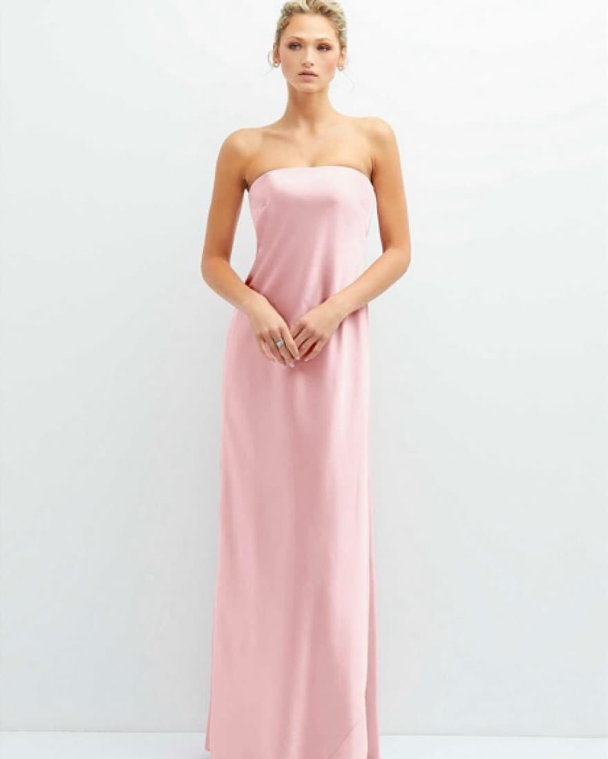 Dessy Strapless Maxi Bias Column Dress  - Image 2