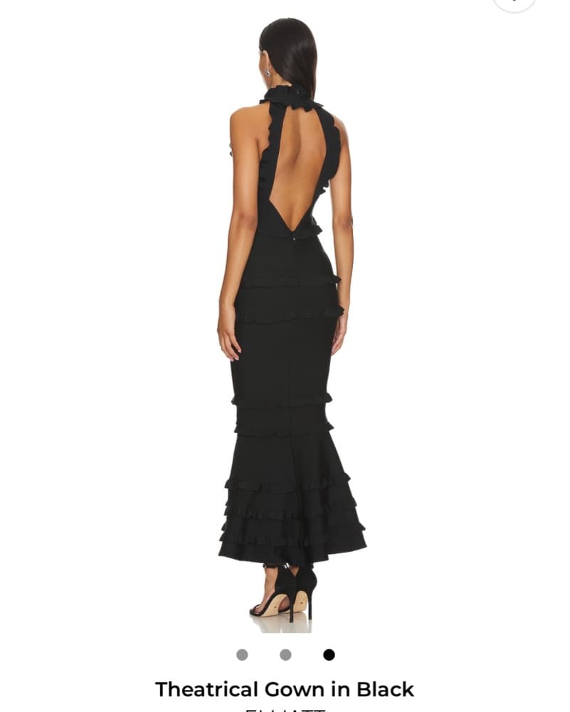 ELLIATT Black Ruffled Mermaid Gown - Image 2
