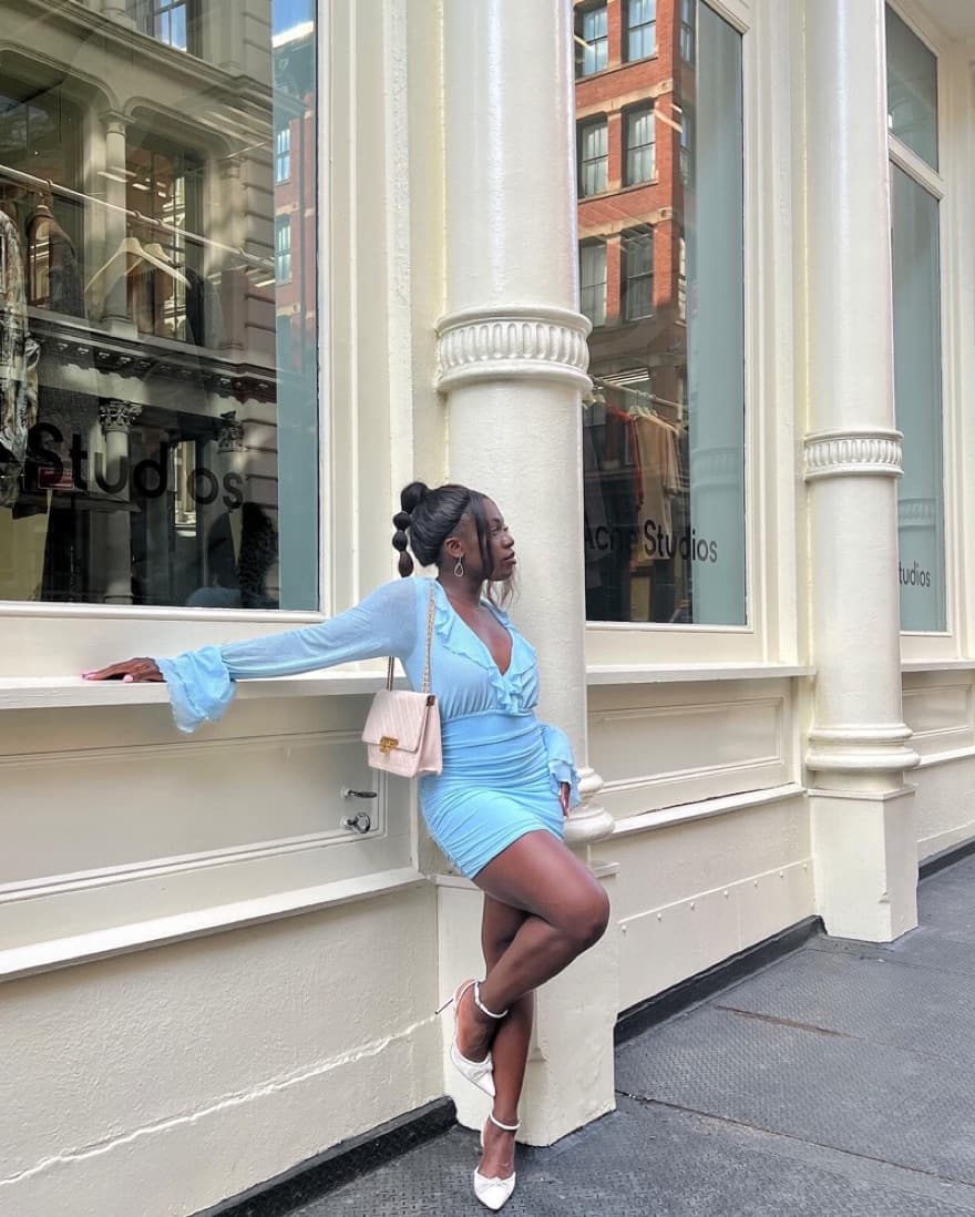 Blue Mini Dress - Image 3