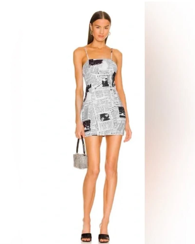 Superdown Newspaper Print Mini Dress  - Image 2