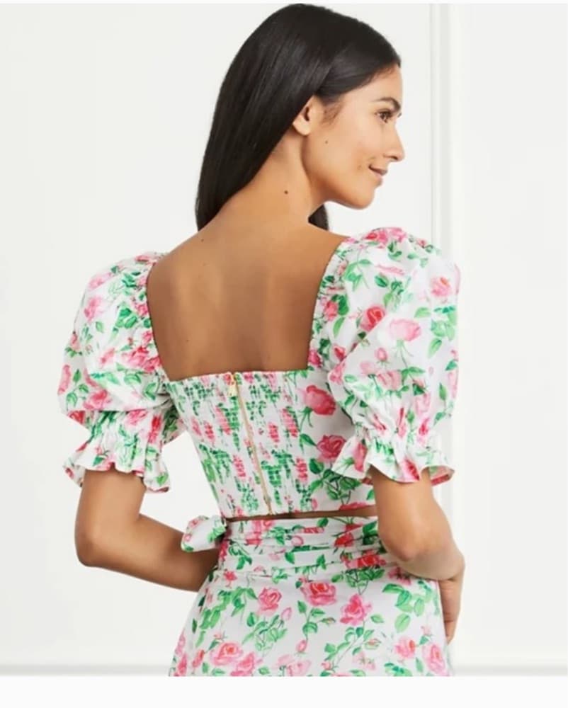 Hill House Pink and Green Floral Top - Image 2