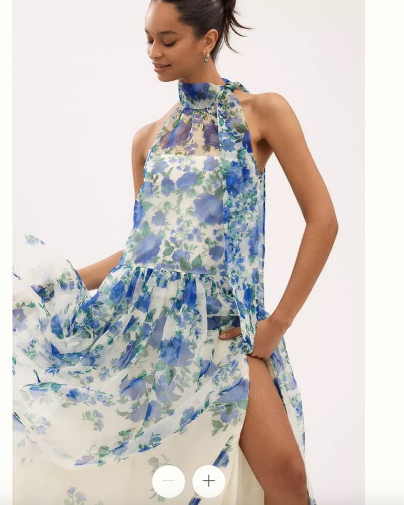 Floral Blue Dress DHLDN  - Image 4