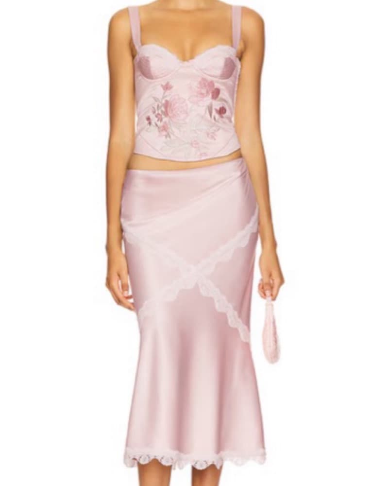 LOBA Roselie embroidered bustier + skirt - Image 1