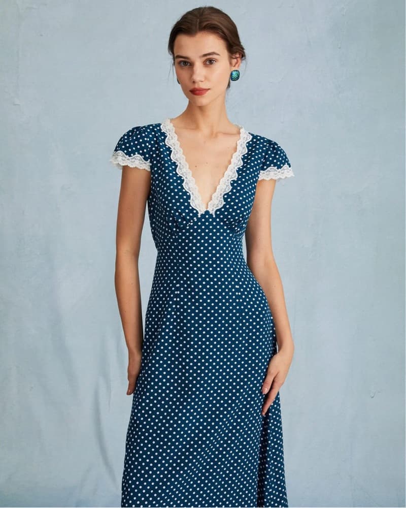 Polka Dot Lace Dress - Image 3