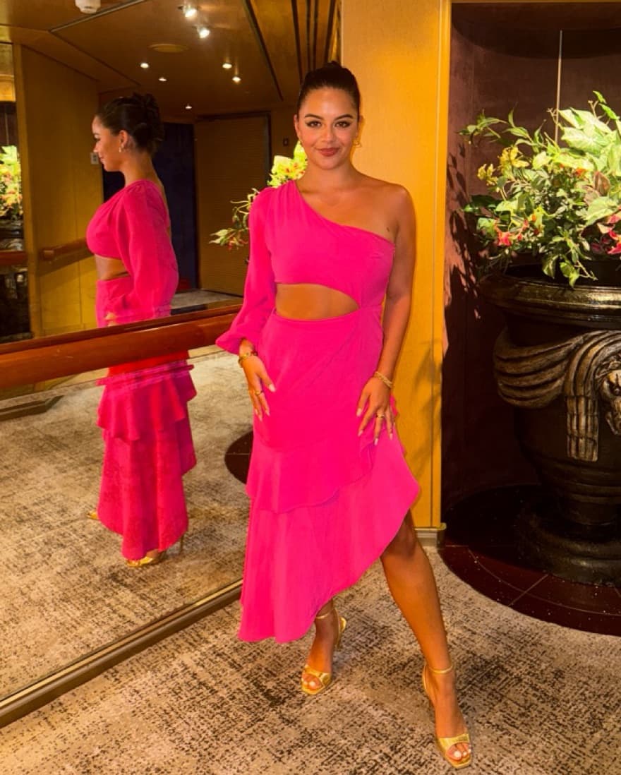 Vibrant One-Shoulder Ruffle Dress - Image 1