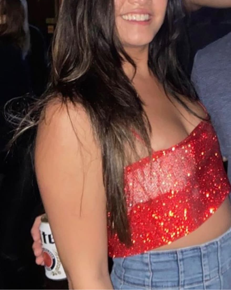 Zara Red Sparkly Top - Image 4