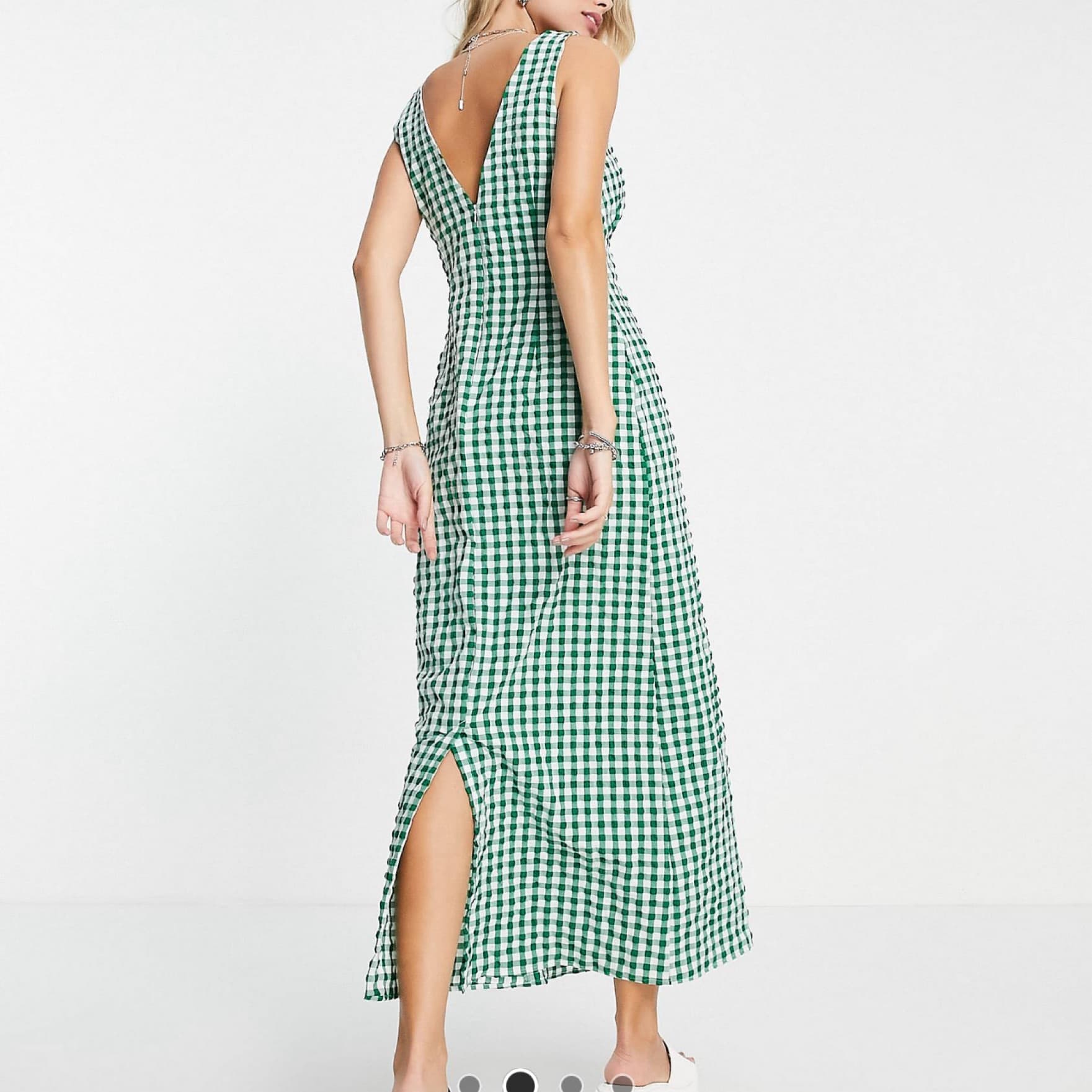Green gingham maxi dress - Image 2