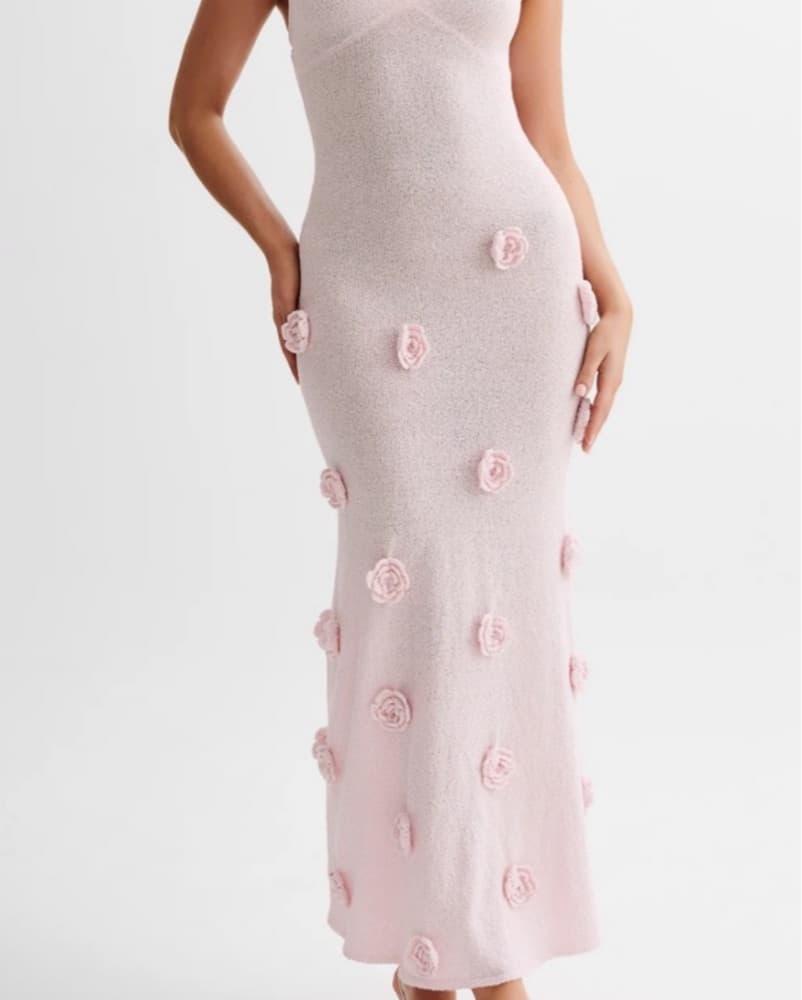 Meshki suki knit maxi dress pink - Image 5