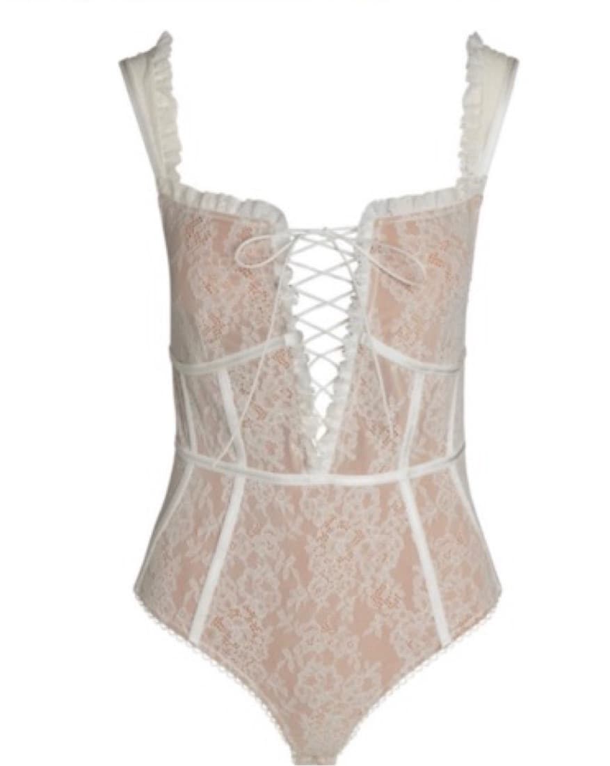 For Love & Lemons White Lace Bodysuit - Image 1