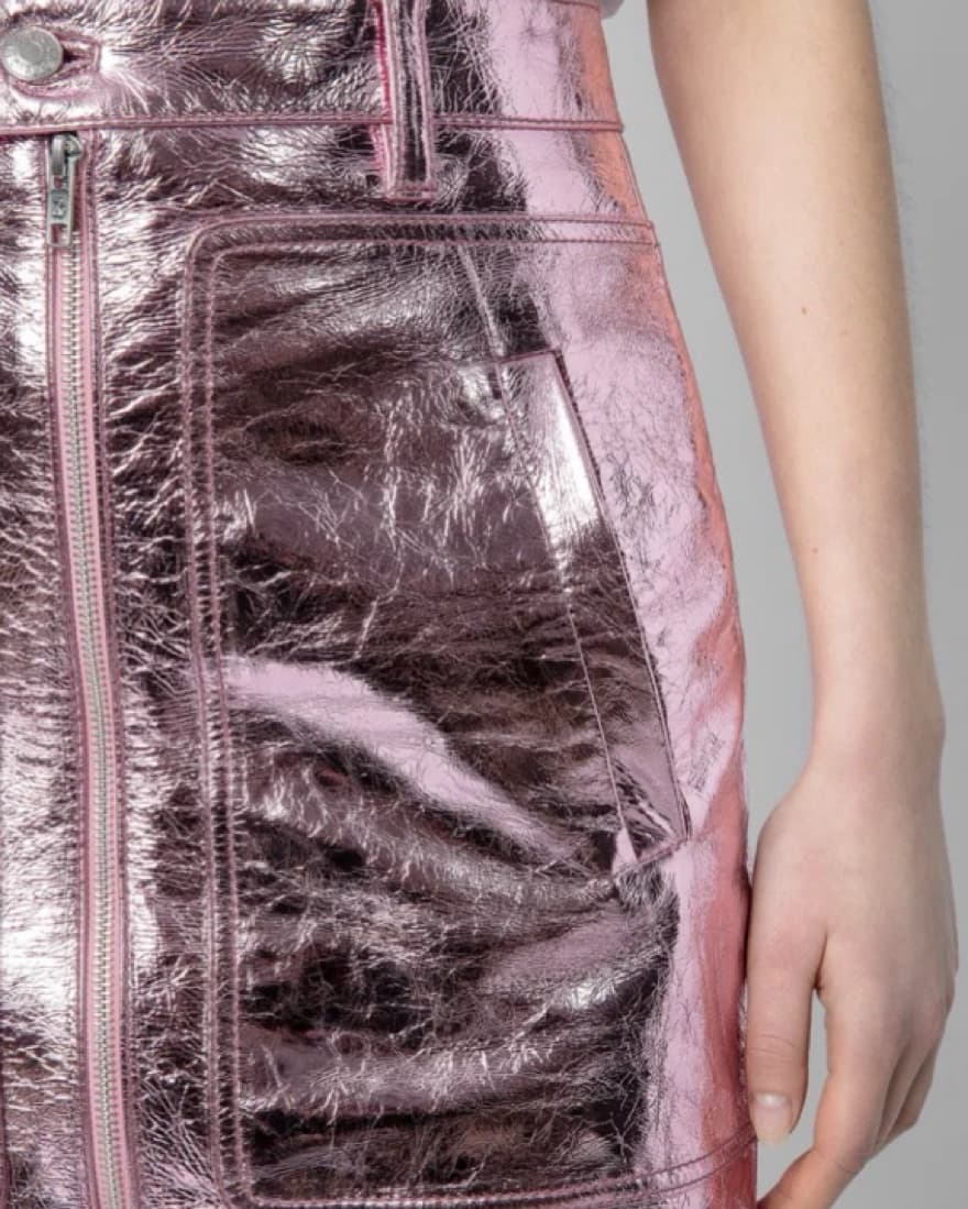 Zadig & Voltaire Leather Metallic Skirt - Image 2