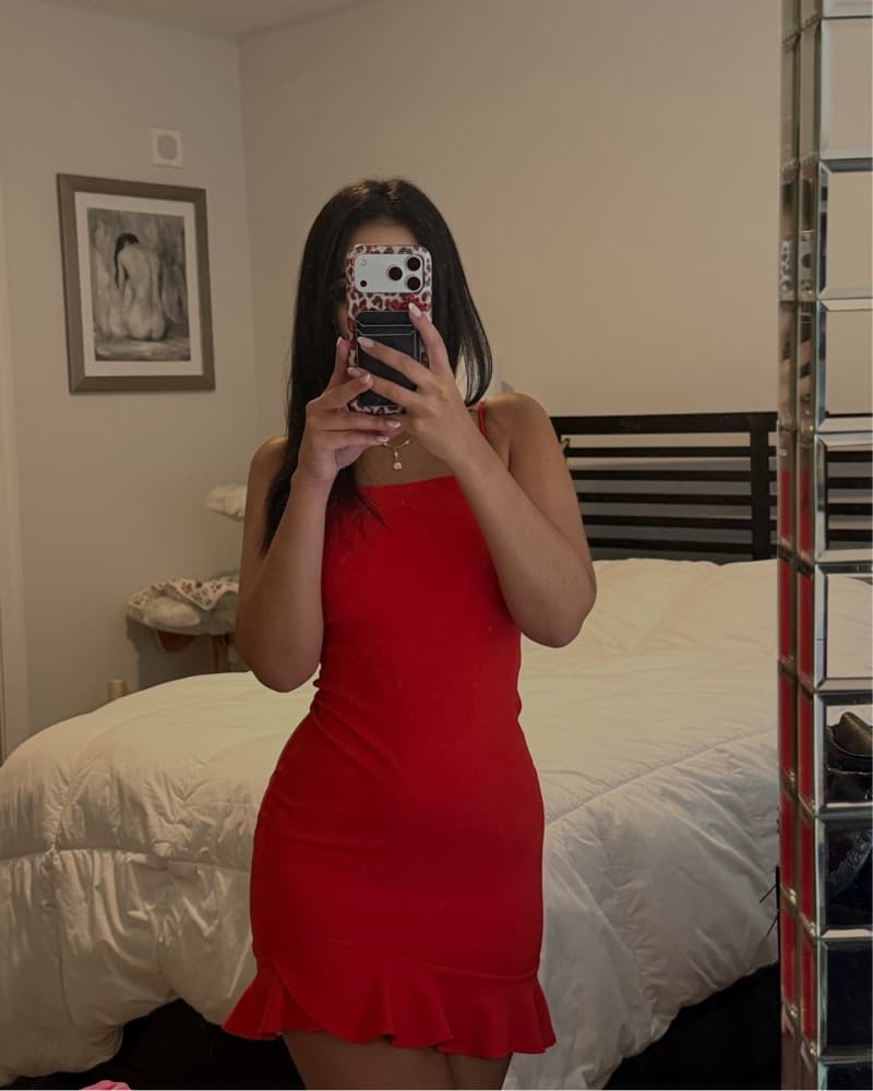 Blue Blush Red Mini Dress - Image 1
