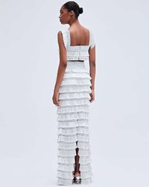 Patbo silver Fringe Skirt Set - Image 2