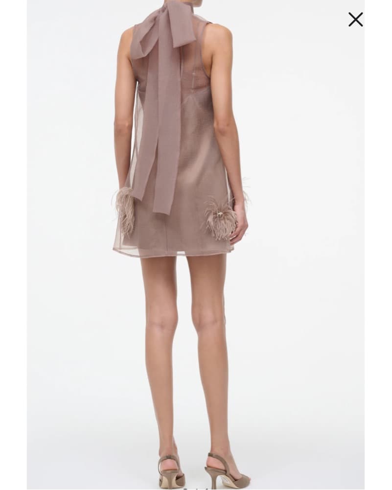 Staud Albee Feather Puff Sleeveless Mini - Image 3