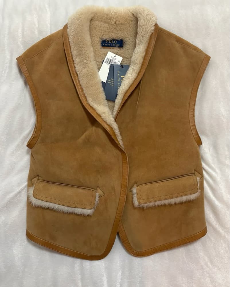 Polo Ralph lauren Suede Shearling Vest - Image 1
