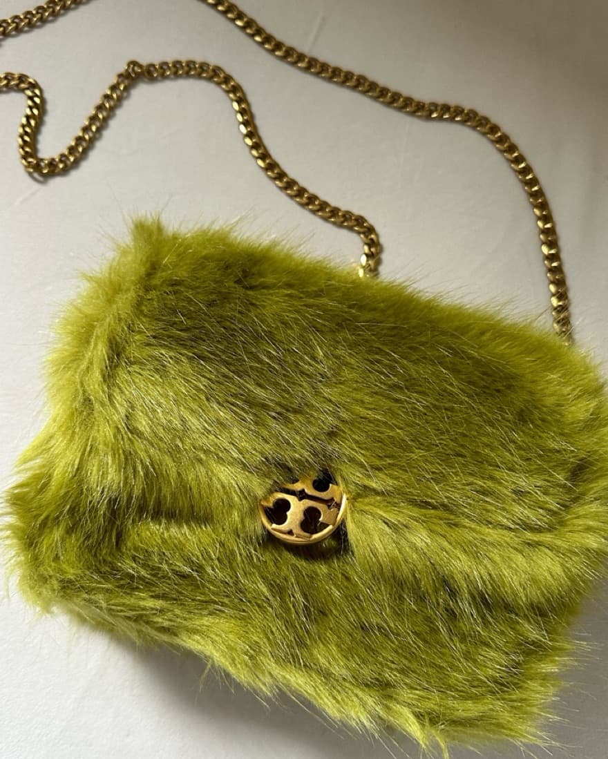 Green Furry Purse - Image 1