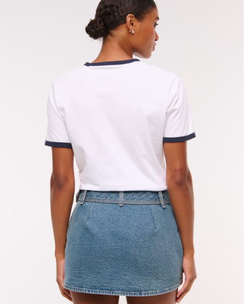  Abercrombie Belted Denim Mini Skort - Image 3