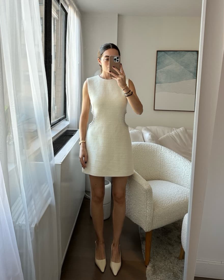 $700 A.L.C. White Studded Mini Dress - Image 6