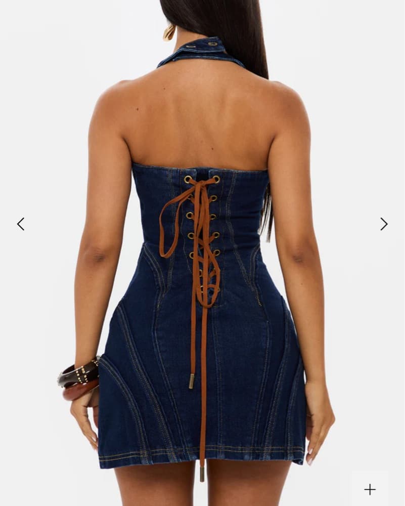 Murci Denim Halter Dress  - Image 4