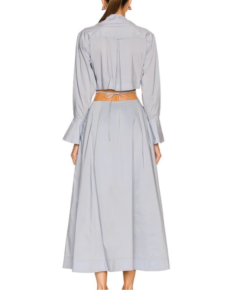 Blue Jonathan Simkhai Cut-Out Shirtdress - Image 3