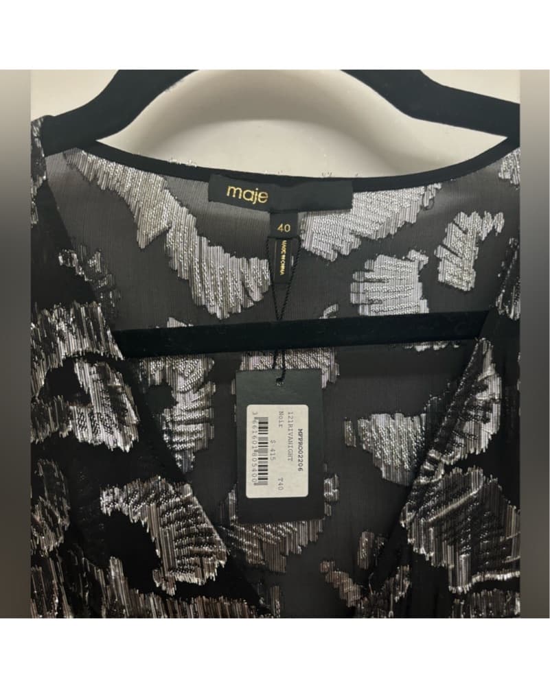 Maje Elegant Floral Jacquard Dress - Image 5