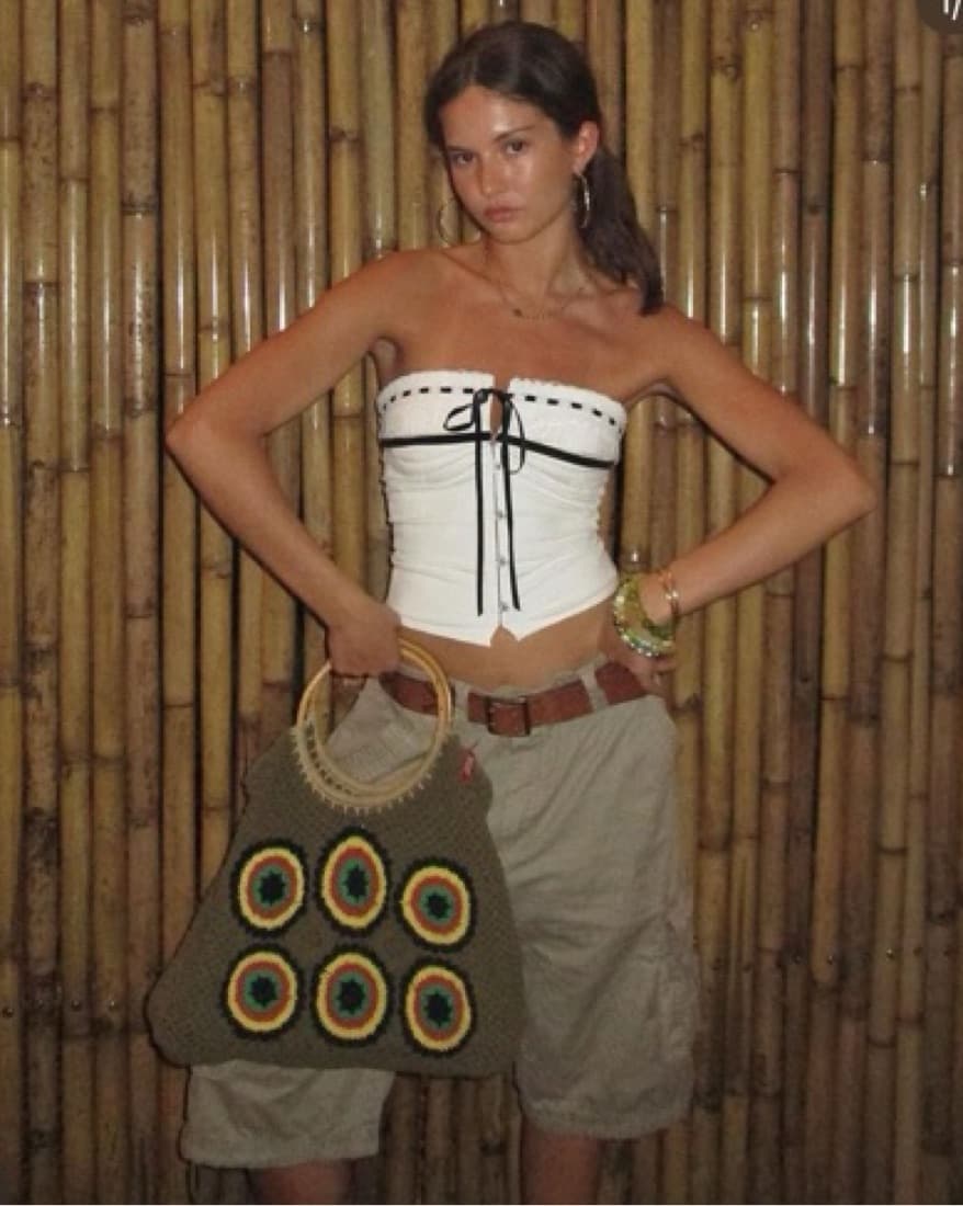 With Jean White Corset Top  - Image 1