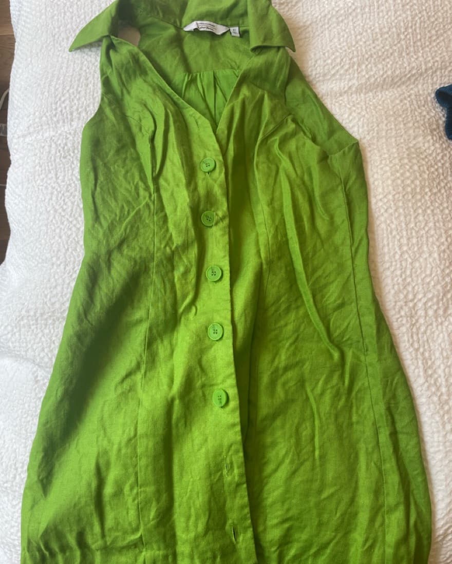 Green Linen Dress - Image 1