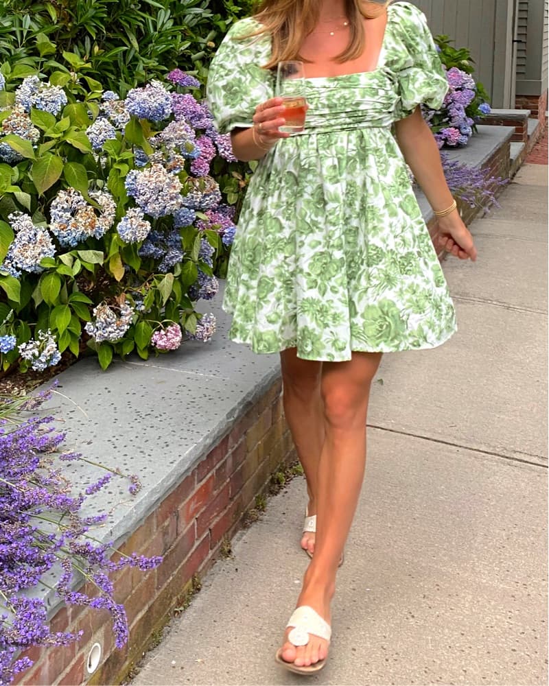 Vibrant Floral Puff Sleeve Dress - Image 1