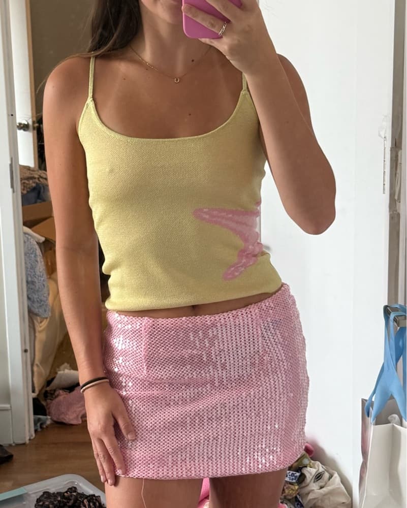 Yellow & Pink Starfish White Fox Tank  - Image 3