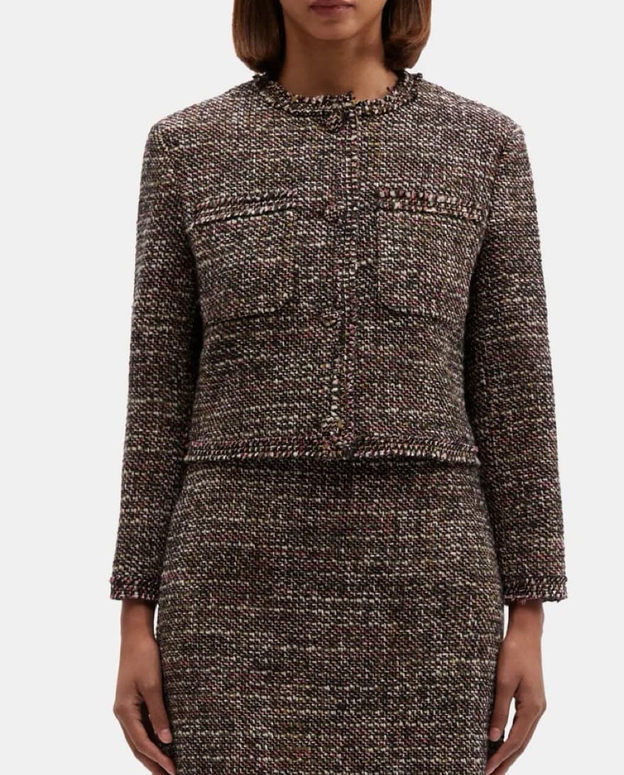 Theory cropped jacket in tweed  - Image 1