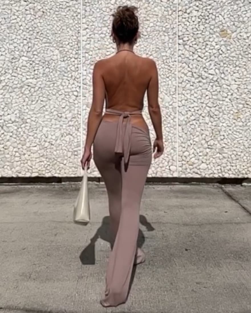 Davis Drape Asymmetric Set Beige - Image 1