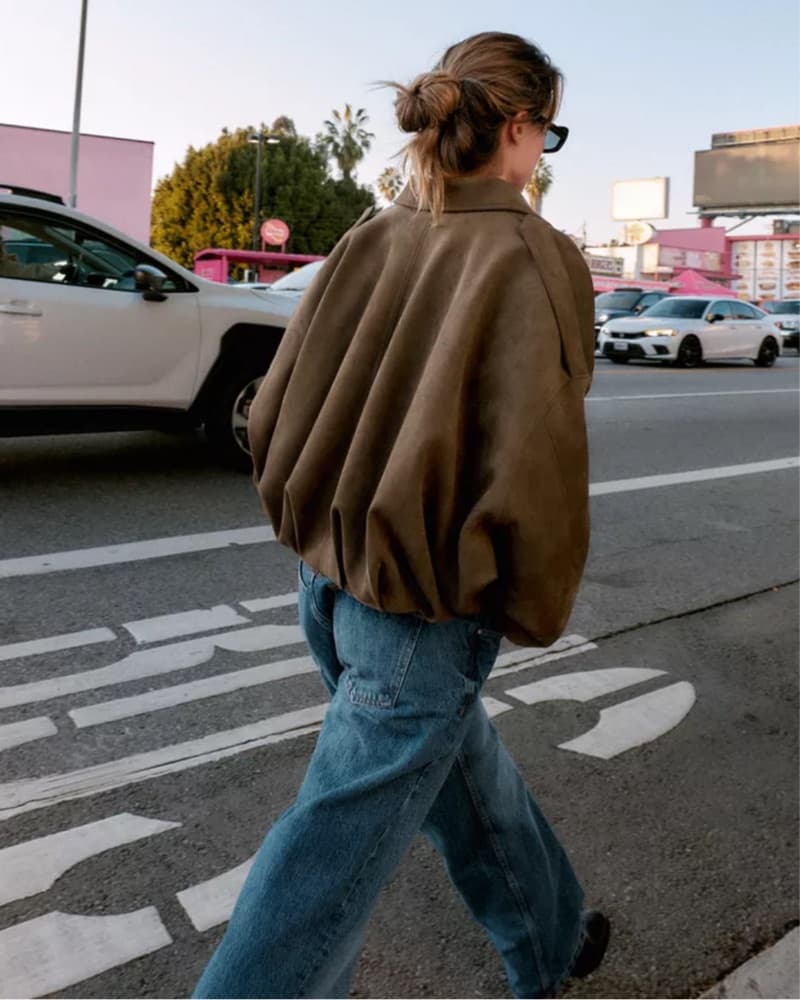 Zara Brown Suede Cropped Bomber - Image 6