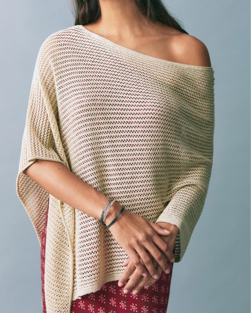 Gold Knit Poncho / Cape - Image 4