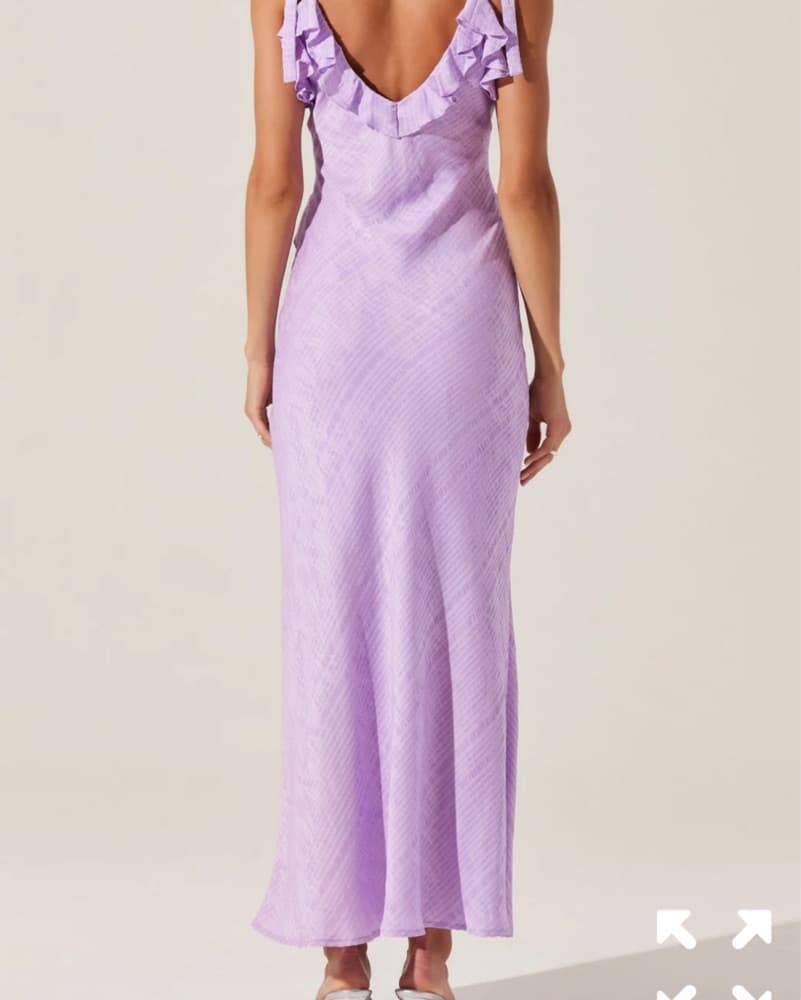Elegant Lavender Ruffle Maxi Dress - Image 2