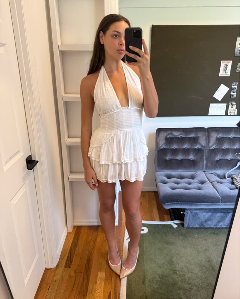 LoveShackFancy White Halter Dress - Image 1