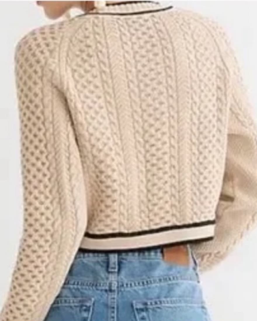 J. Crew Cropped Cable Knit Sweater - Image 3