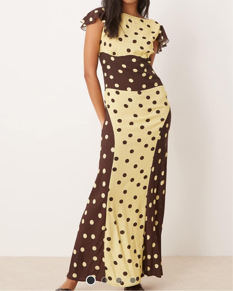 ASOS Yellow And Brown Polka Dot Dress - Image 2