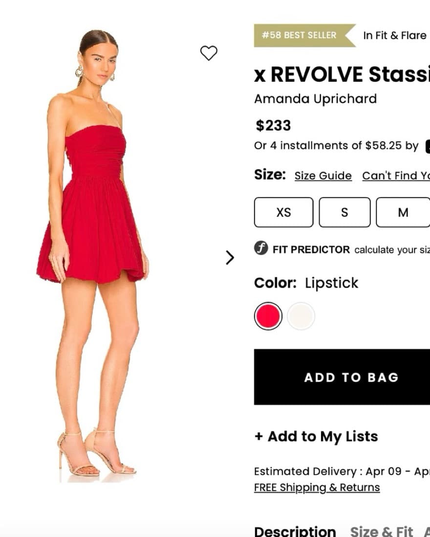 Red Amanda Uprichard Mini Dress - Image 1